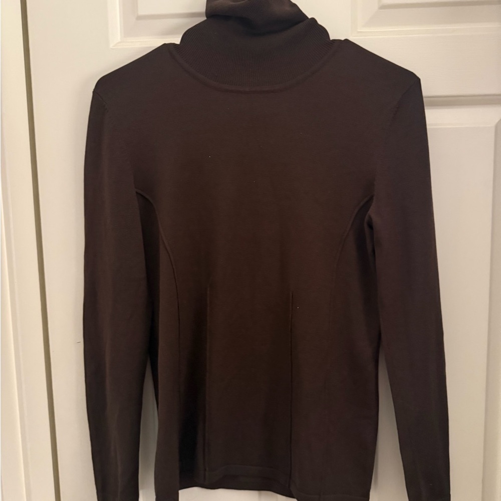 Doncaster Ribbed Brown Turtleneck Sweater